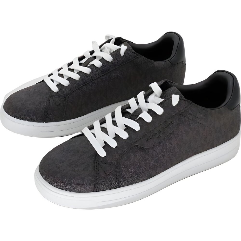 Michael Kors Keating Logo Lace-Up Men's Sneakers Gray Monogram Casual US 7.5 - Picture 2 of 6